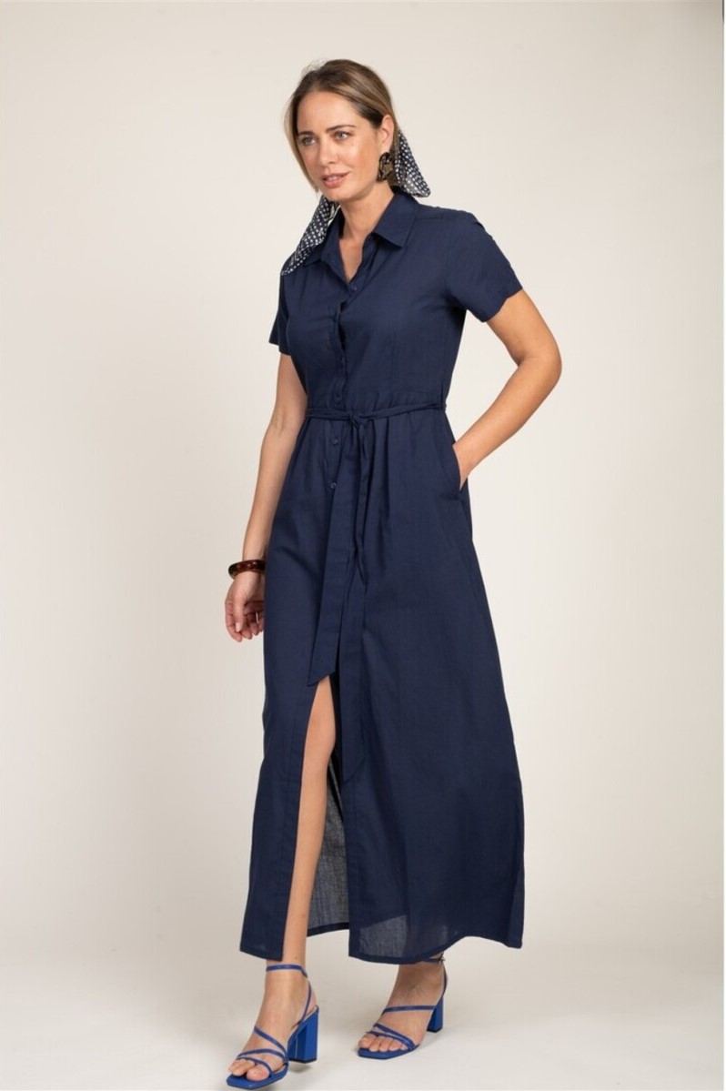 VESTIDO LARGO ALEXIA COLOR AZUL MARINO 3